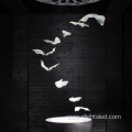 Modern style custom designed bird shaped decorative glass led chandelier light